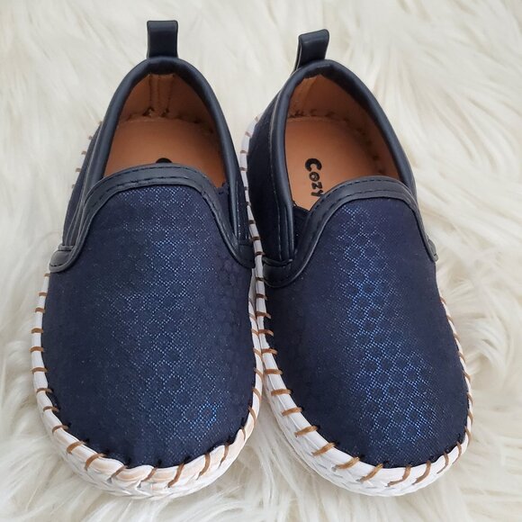 Cozy Cub Navy Blue Fashion Toddler Soft Sole Sports Shoes SZ 6.5 - Picture 4 of 10